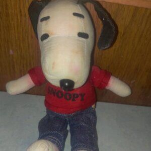 Ideal Stuffed Snoopy Peanuts Vintage 1968 United Feature Syndicate PLZ SEE PICS!